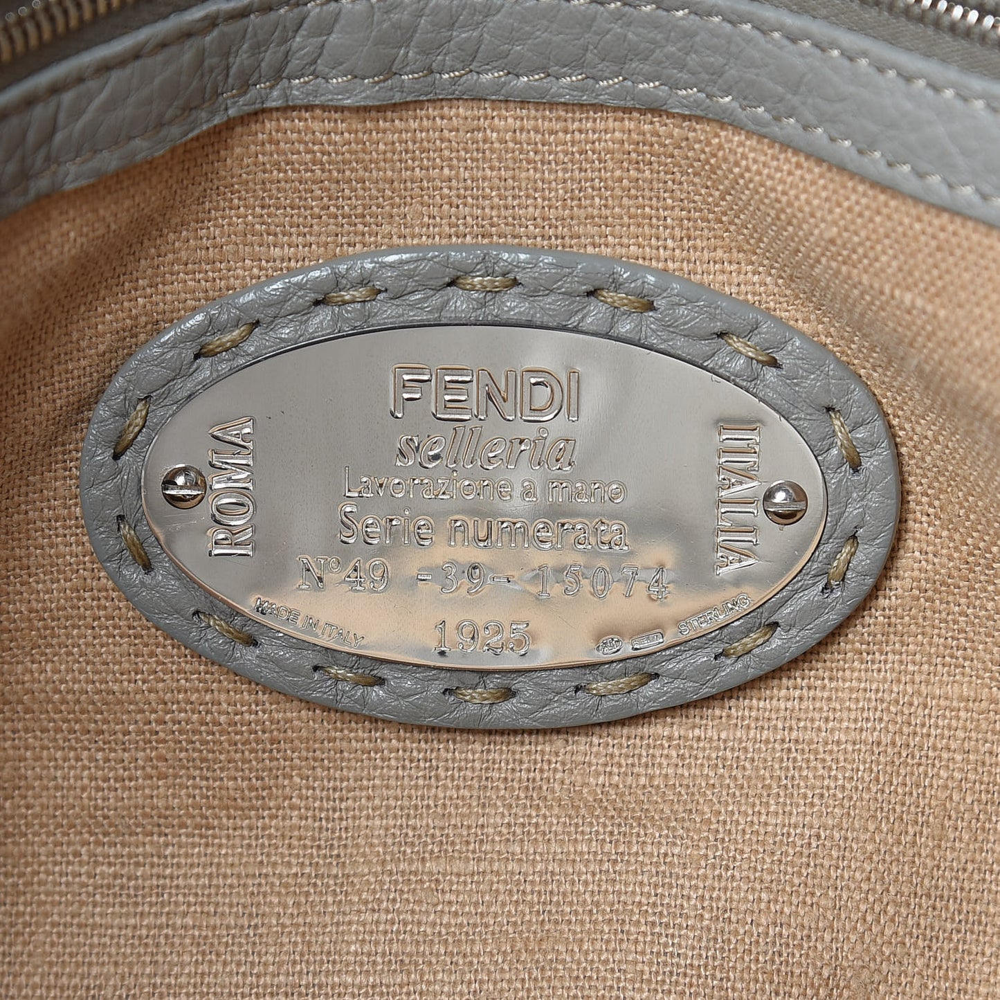Calfskin Romano Selleria Large Villa Borghese Tote Grey
