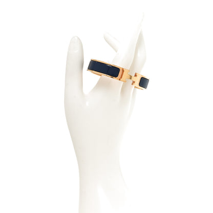 Hermes Narrow Enamel Clic Clac H Bracelet PM Bleu Nuit 2 of 5