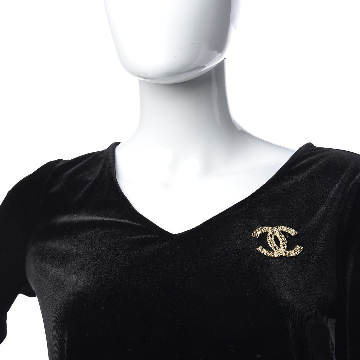 Chain CC Brooch Light Gold