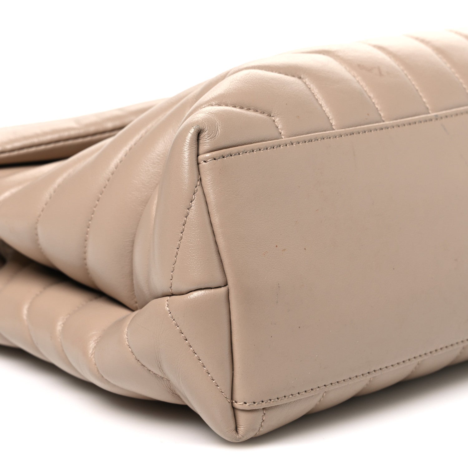 Saint Laurent Calfskin Y Quilted Monogram Medium Loulou Chain Satchel Nude Powder 8 of 12