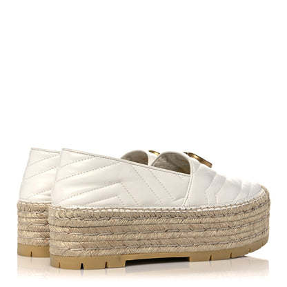 Gucci Nappa Matelasse GG Marmont Platform Espadrilles 38 Great White 4 of 11