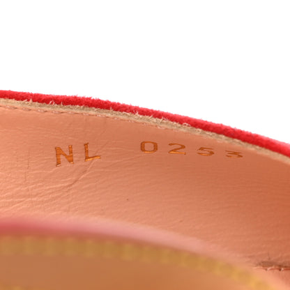 Louis Vuitton Suede Baby Goat Blossom Slingback Pumps 38 Rouge 9 of 9