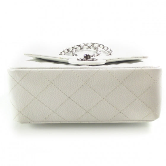 Caviar Quilted Mini Flap White