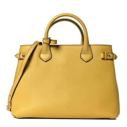 Burberry Grainy Calfskin House Check Medium Banner Tote Yellow 1 of 6