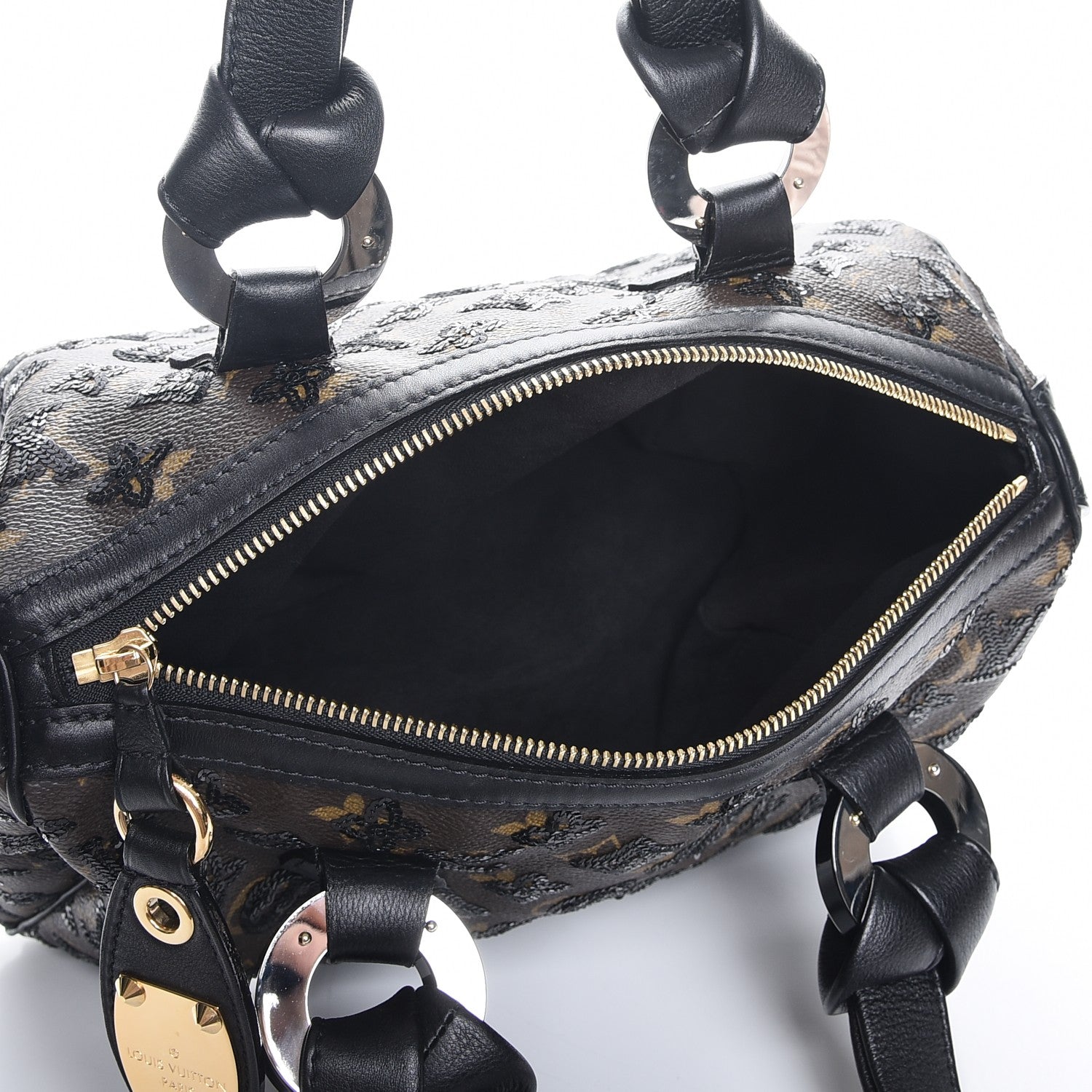 Louis Vuitton Monogram Sequins Eclipse Speedy 28 Black 5 of 8