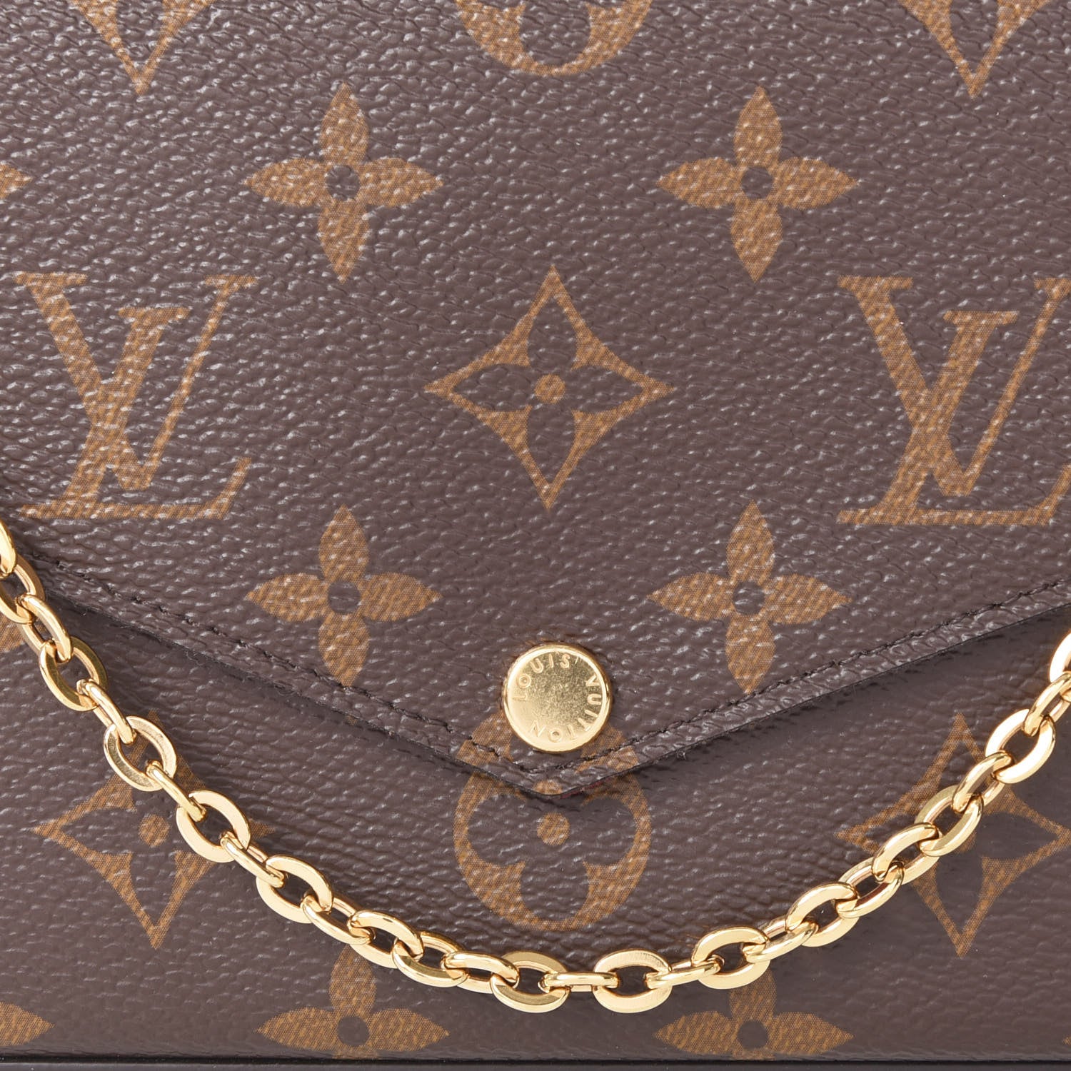 Louis Vuitton Monogram Pochette Felicie Chain Wallet Fuchsia 9 of 11