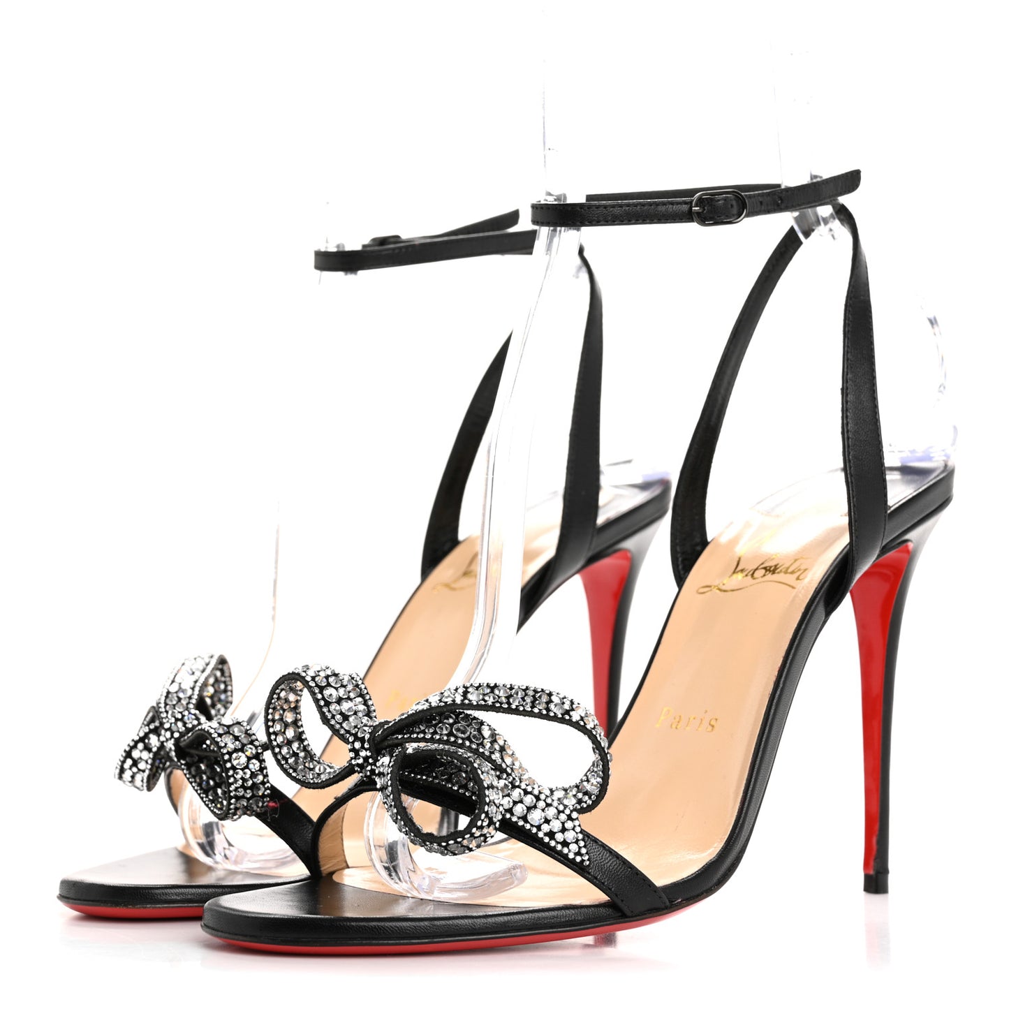 Kid Crystal Jewel Queen Sandals 40 Black