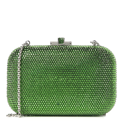 Judith Leiber Swarovski Crystal Minaudière Clutch Green 1 of 6
