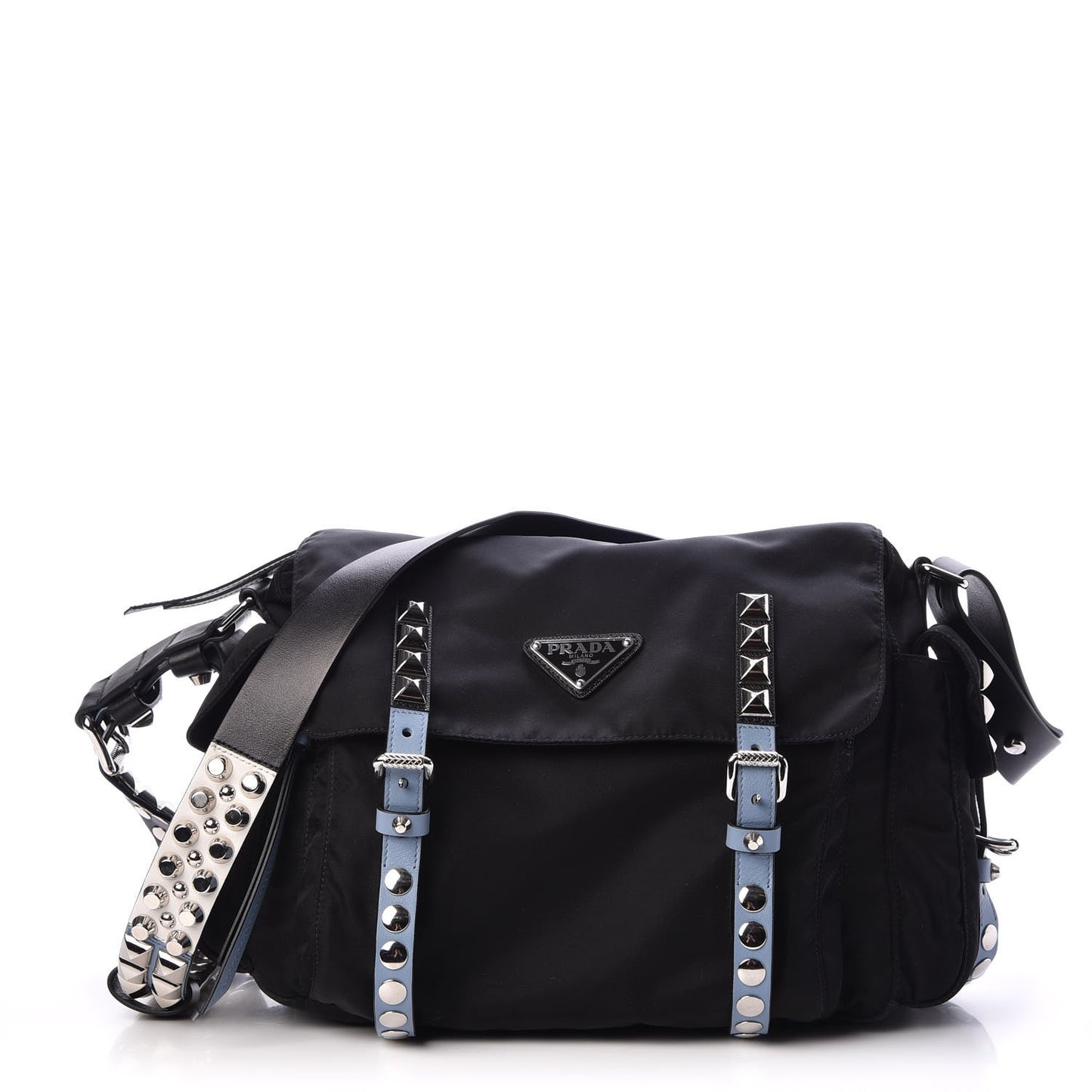 Nylon New Vela Studded Messenger Black Astrale