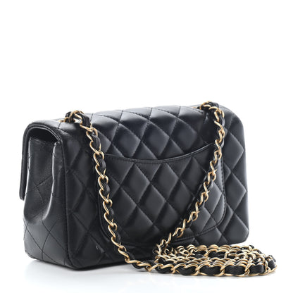 Chanel Lambskin Quilted Mini Rectangular Flap Black 3 of 10