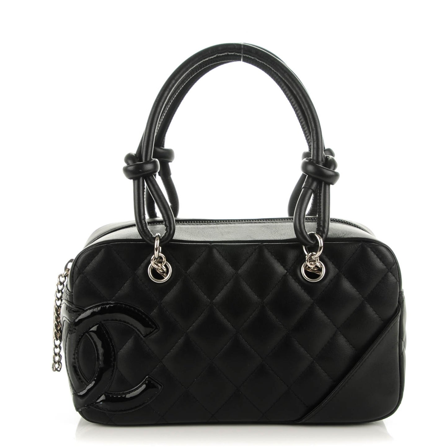 Calfskin Quilted Small Cambon Bowler Black