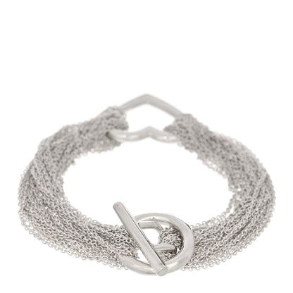 Tiffany Sterling Silver Open Heart Multi Strand Bracelet 2 of 3