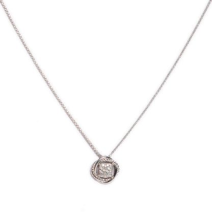 David Yurman Sterling Silver Diamond 7mm Infinity Pendant Necklace 1 of 5