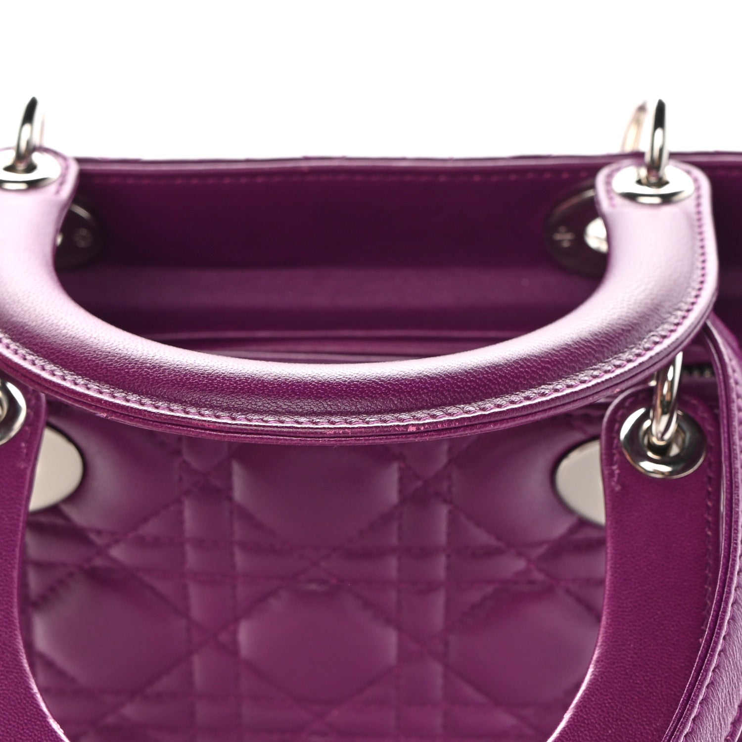 Christian Dior Lambskin Cannage Medium Lady Dior Purple 13 of 15