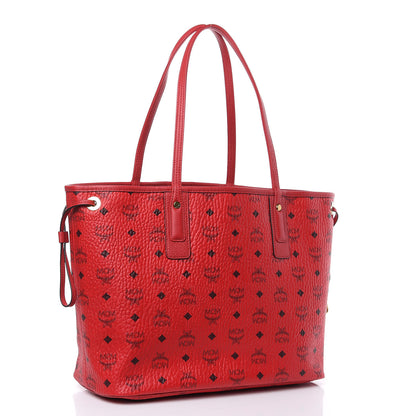 MCM Visetos Medium Liz Reversible Shopper Tote Ruby Red 4 of 12