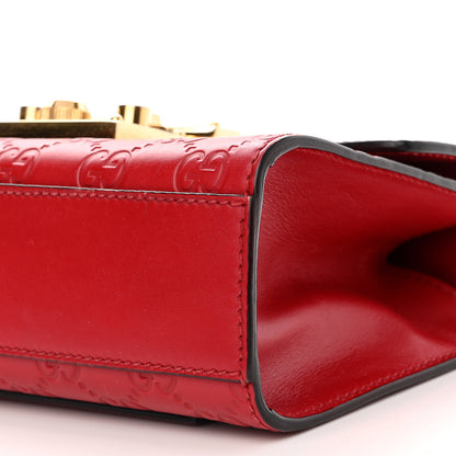 Gucci Guccissima Small Padlock Shoulder Bag Hibiscus Red 10 of 12