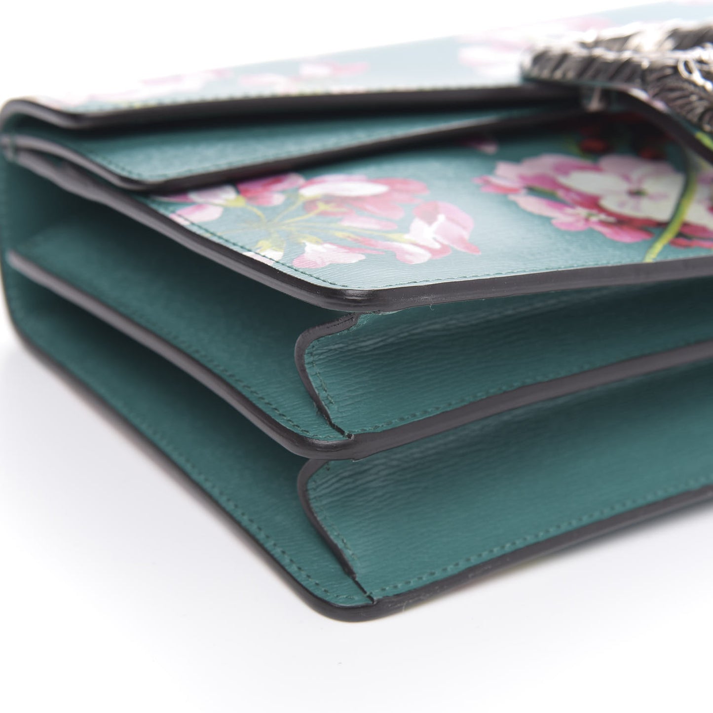 Calfskin Blooms Print Small Dionysus Shoulder Bag Bright Emerald Multicolor