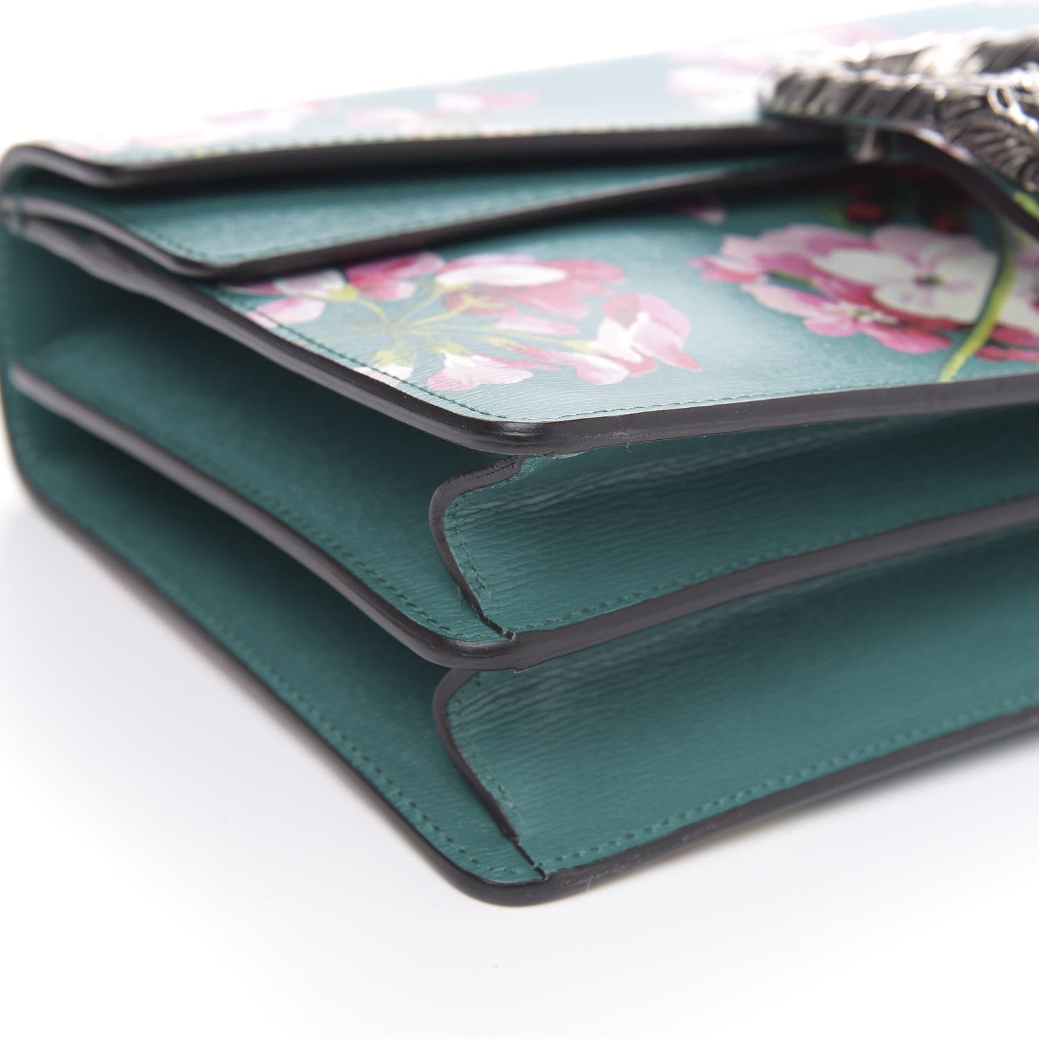 Gucci Calfskin Blooms Print Small Dionysus Shoulder Bag Bright Emerald Multicolor 9 of 11