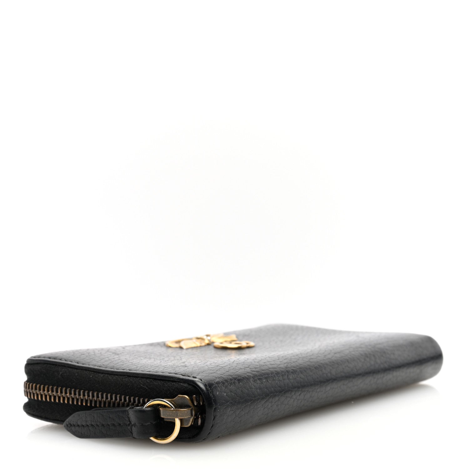 Gucci Calfskin GG Marmont Bow Zip Around Wallet Black 4 of 8