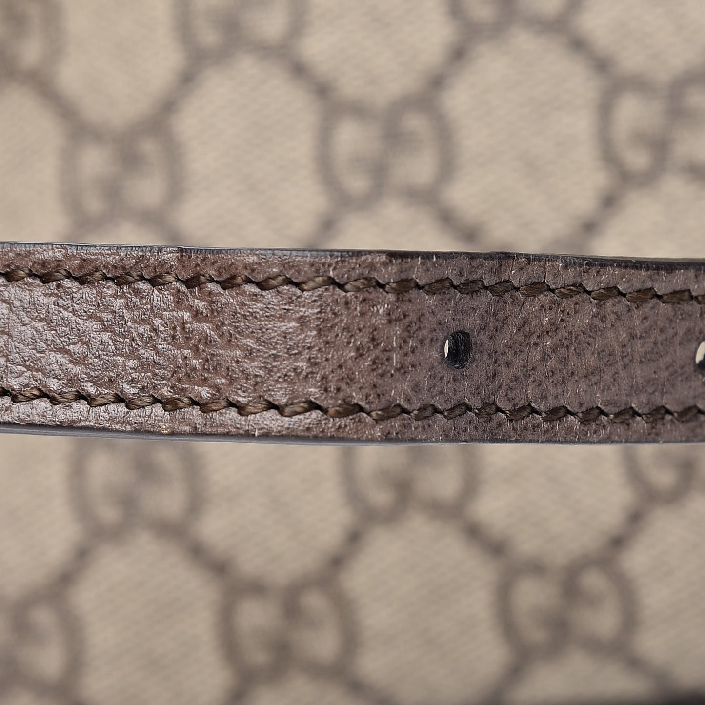 GG Supreme Monogram Web Medium Ophidia Top Handle Dome Bag Brown