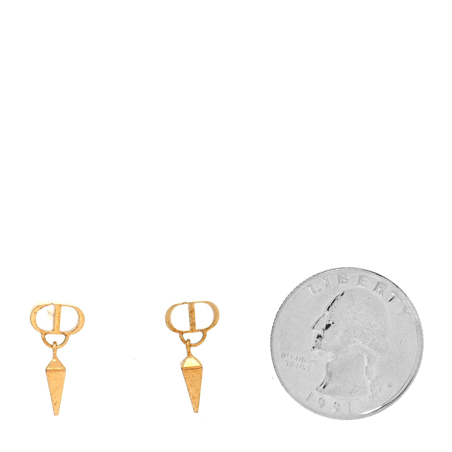 Metal CD Dangle Earrings Gold