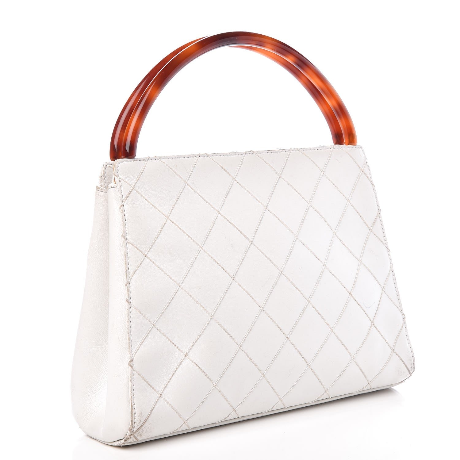Chanel Lambskin Tortoise Handbag White 3 of 16