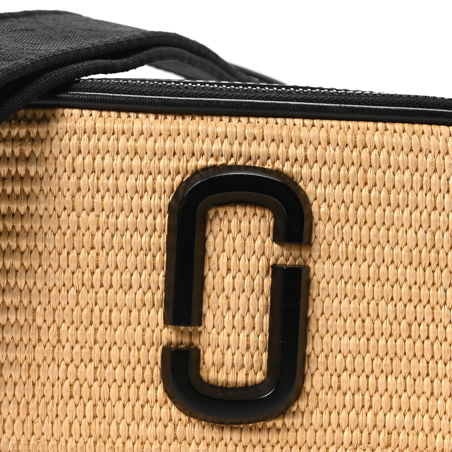 Marc Jacobs Calfskin Woven Straw Small Snapshot Camera Bag Beige 7 of 9