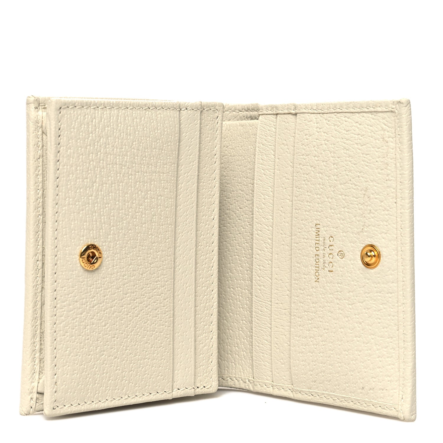 Gucci Canvas Flora Card Case Wallet White 5 of 12