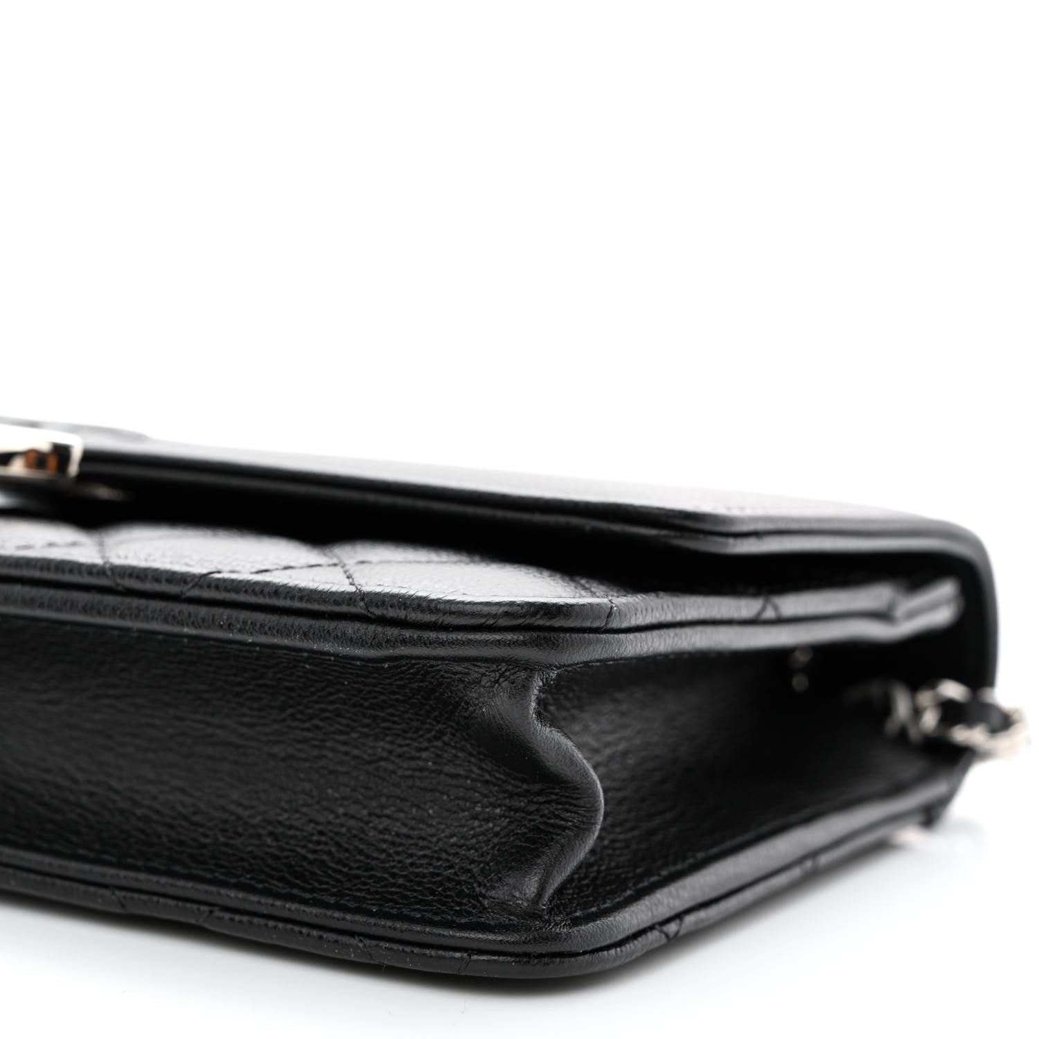 Chanel Grained Calfskin Quilted CC Box Wallet On Chain WOC Black 11 of 13