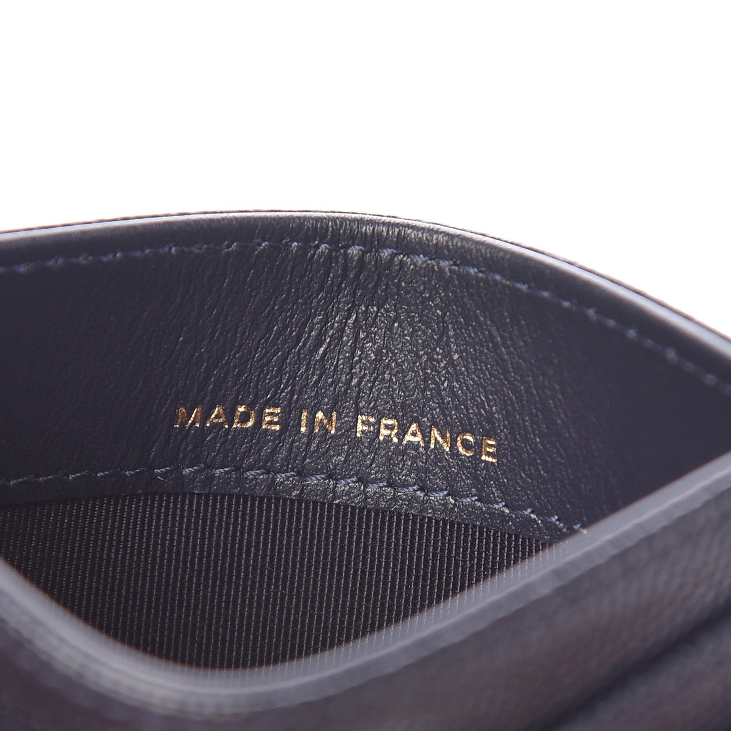 Caviar Quilted Card Holder Navy