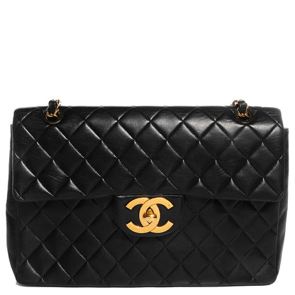 Chanel Lambskin Quilted XL Jumbo Flap Black 1 of 8