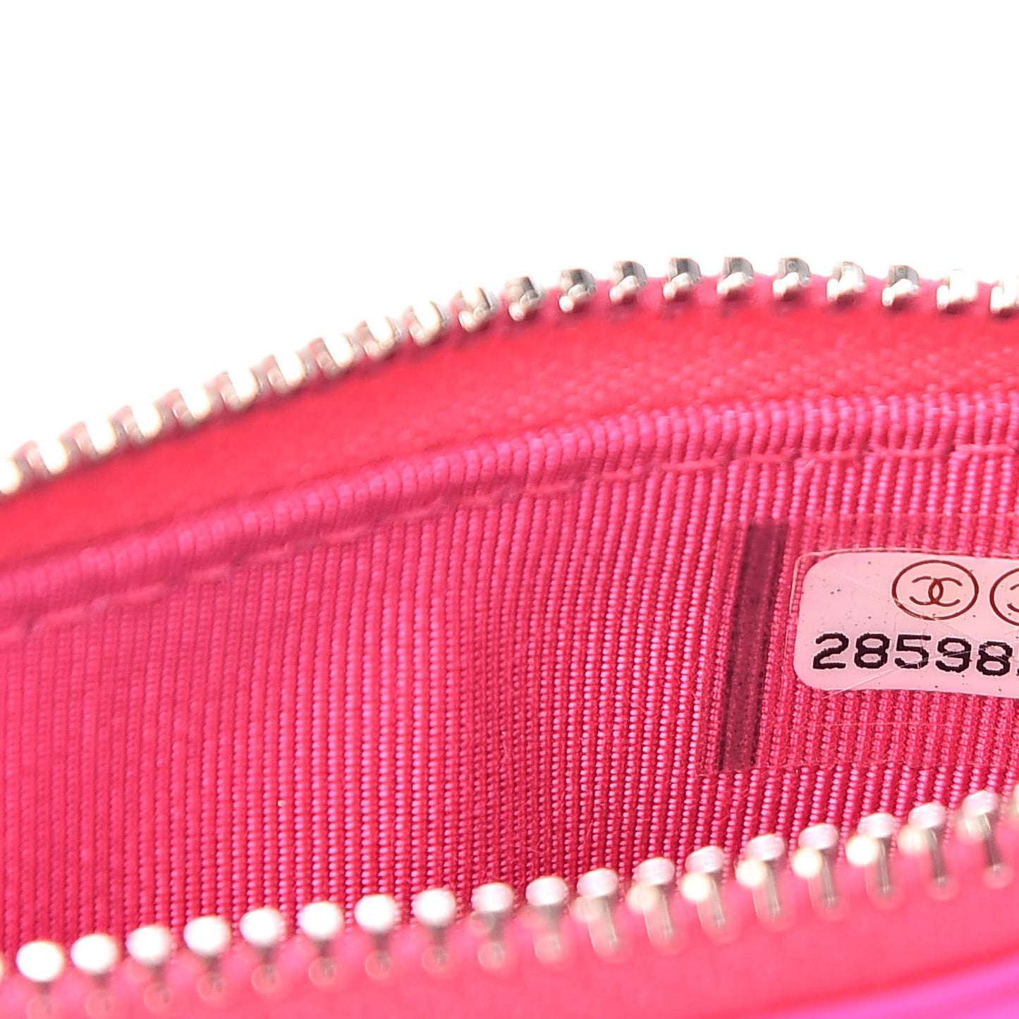 Goatskin Quilted Reissue Flap Zip Card Holder Pink
