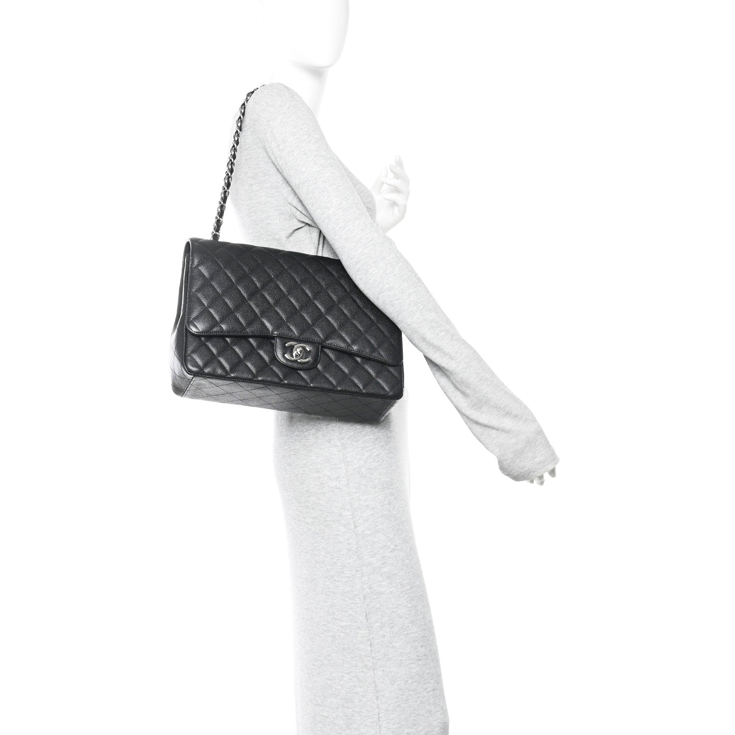 Chanel Caviar Quilted Maxi Double Flap Black 2 of 15