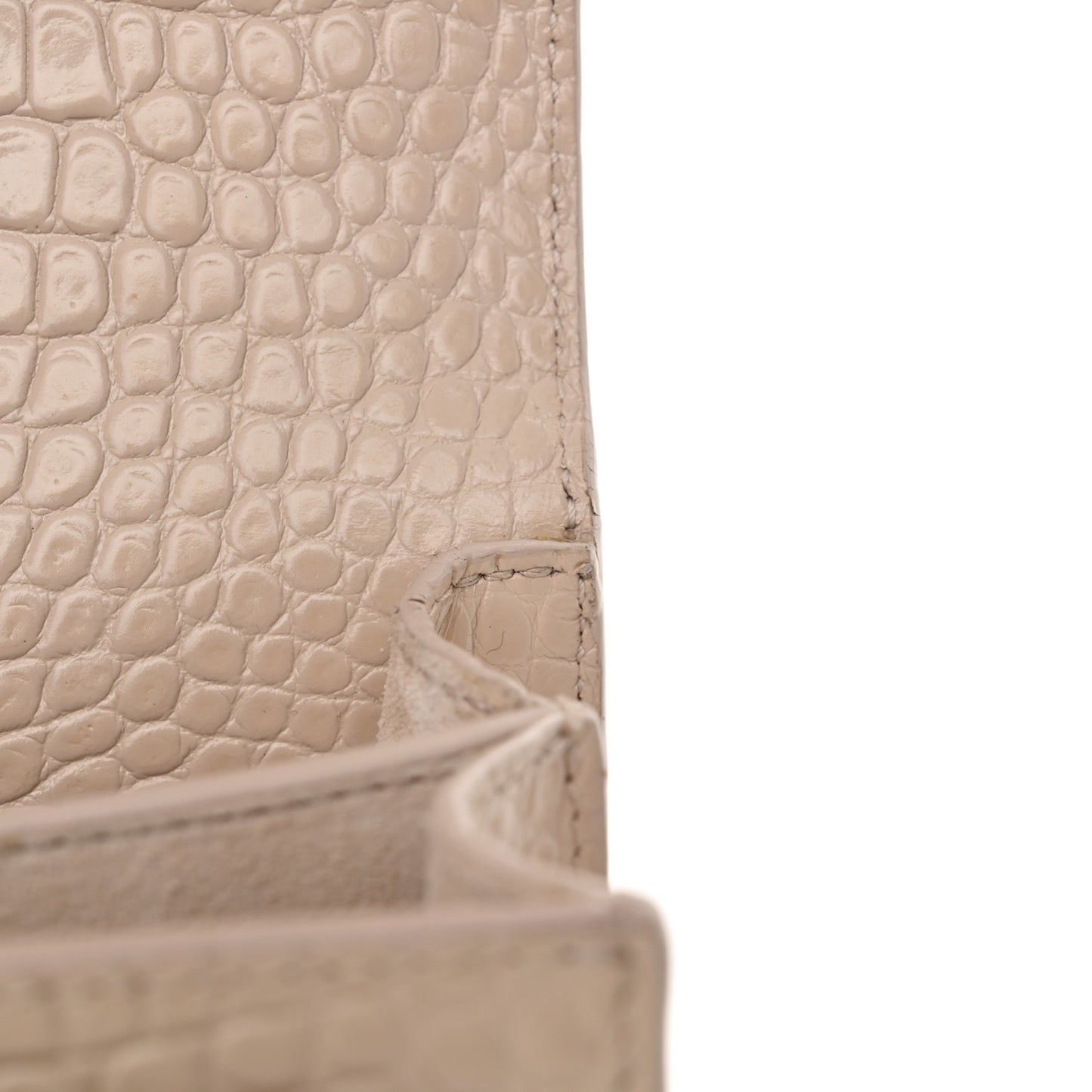 Calfskin Crocodile Embossed Medium Monogram Sunset Rose Antic