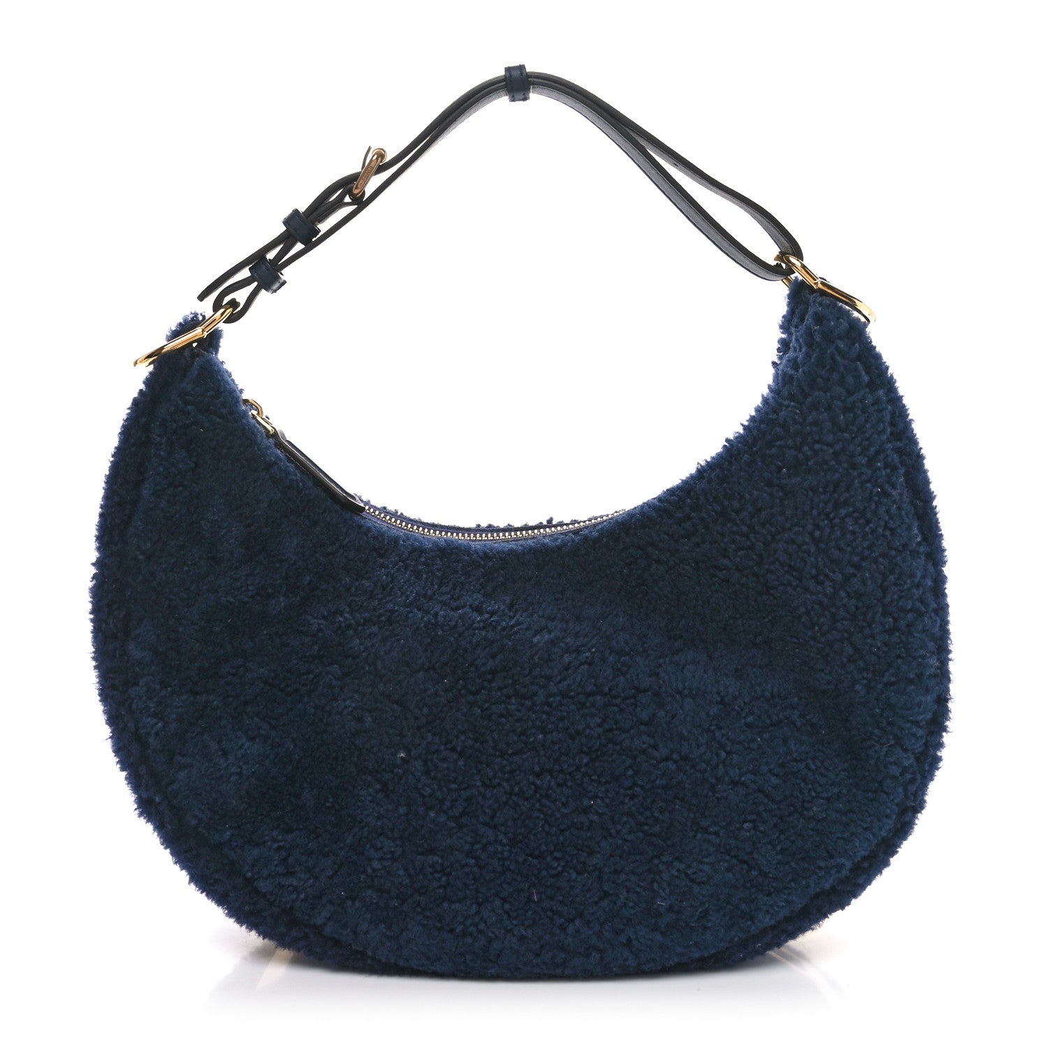Fendi Sheep Fur Vitello Grace Small Fendigraphy Hobo Midnight 1 of 10