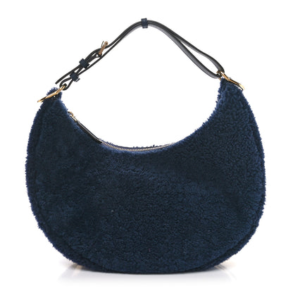 Fendi Sheep Fur Vitello Grace Small Fendigraphy Hobo Midnight 1 of 10