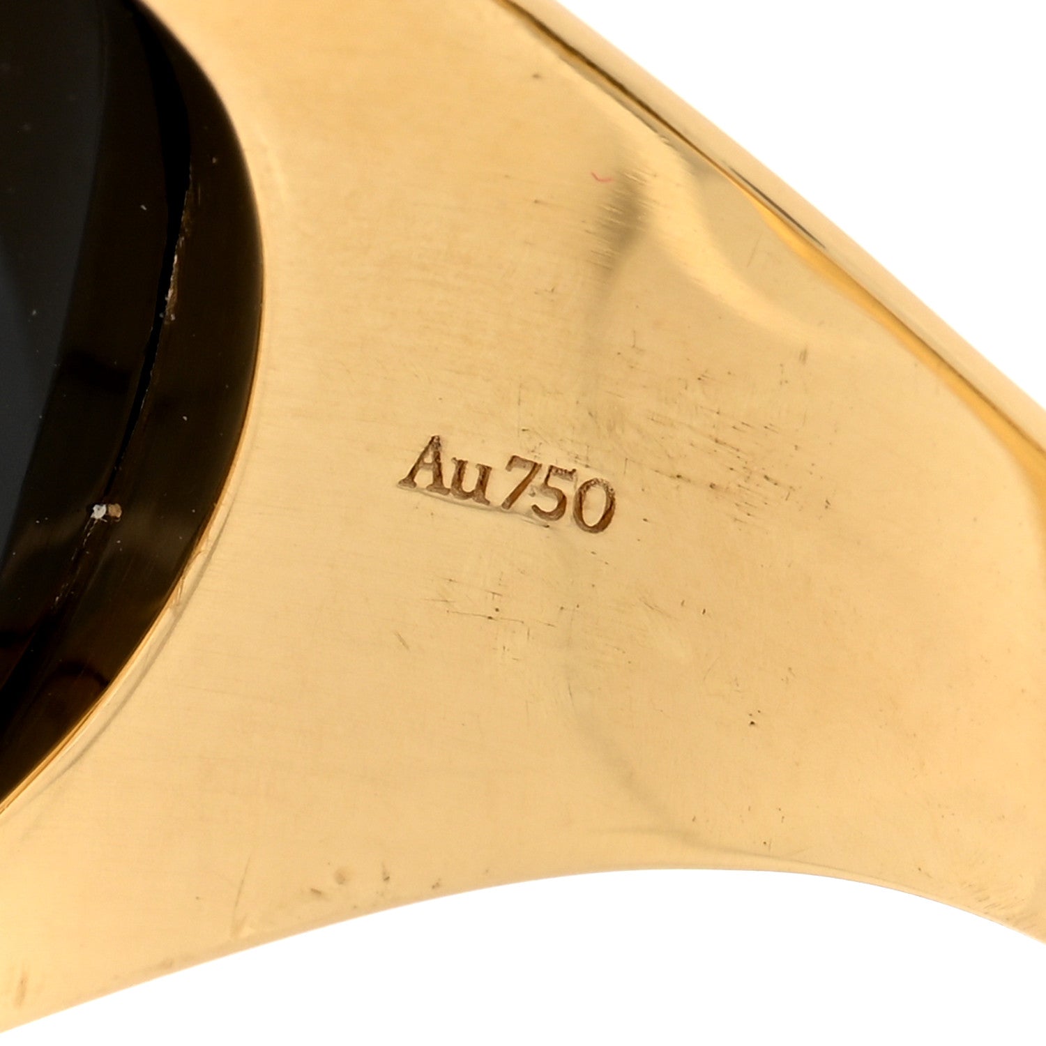 Tiffany 18K Yellow Gold Onyx Signet Ring 63 10.5 5 of 6