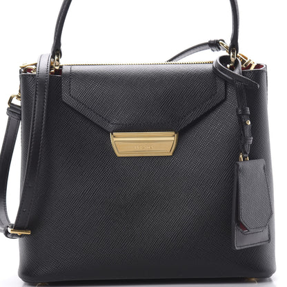 Prada Saffiano Small Ingrid Top Handle Bag Black 8 of 10