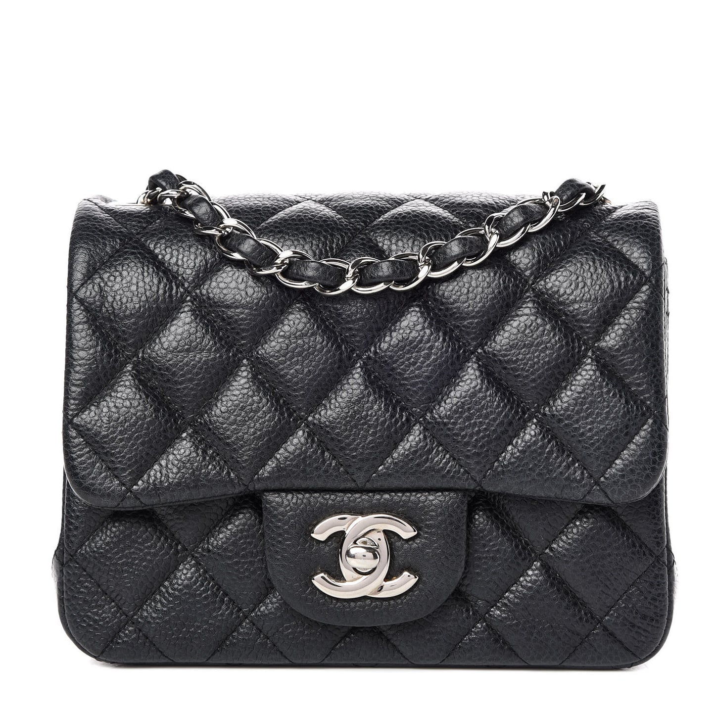 Caviar Quilted Mini Square Flap Black