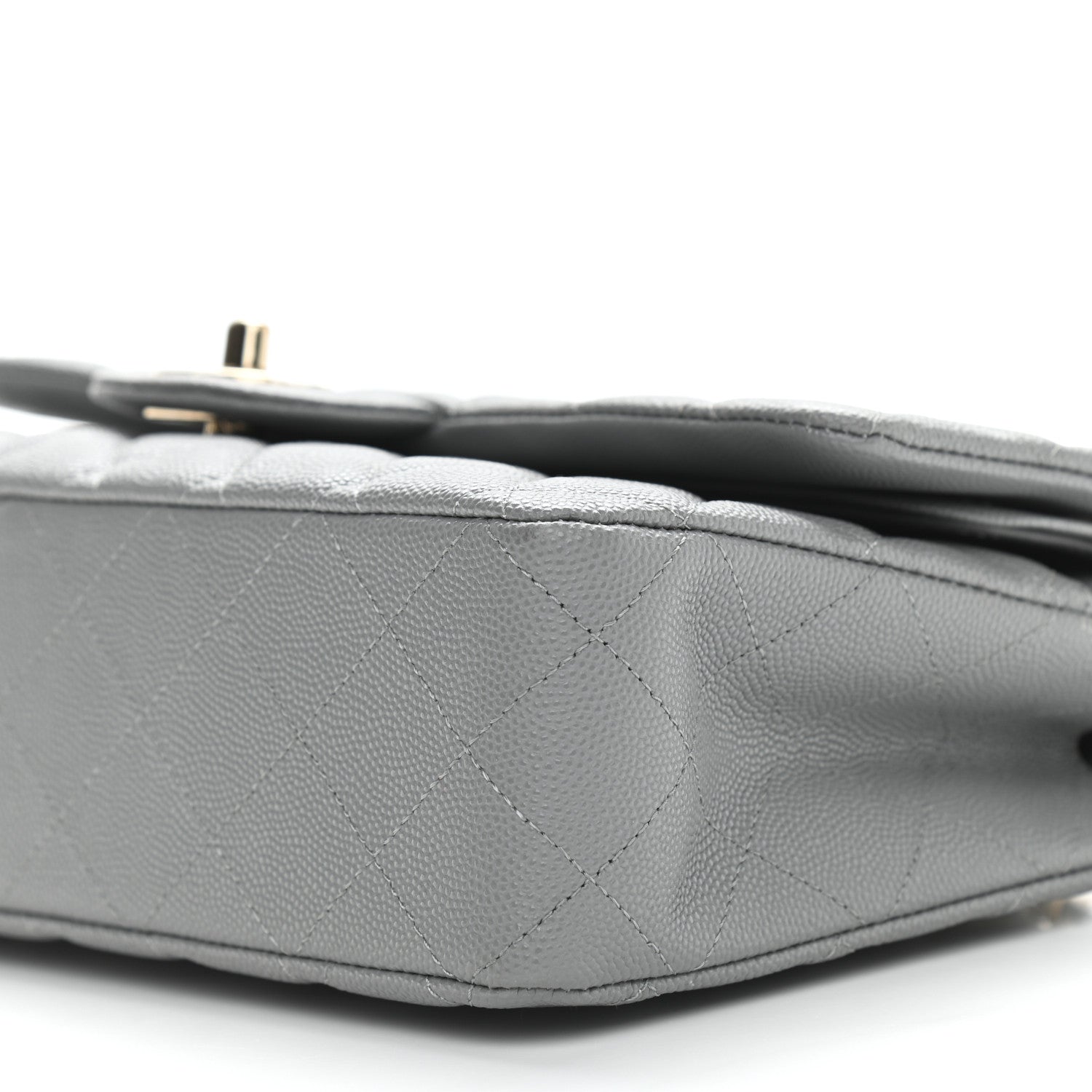 Chanel Caviar Quilted Medium Double Flap Grey 9 of 9