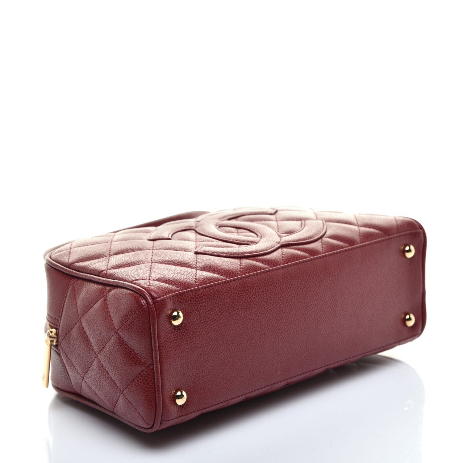 Chanel Caviar Quilted Small Bowler Dark Red 4 of 9