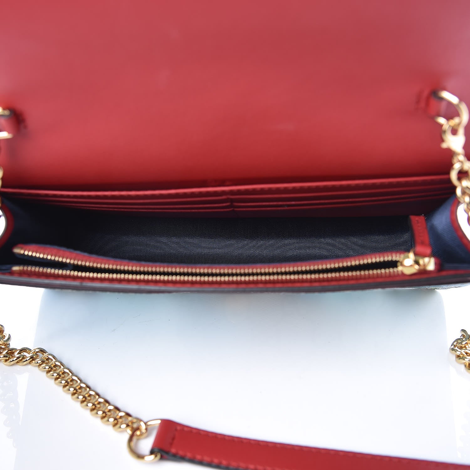 Gucci GG Supreme Monogram Blooms Chain Wallet Blue 5 of 8