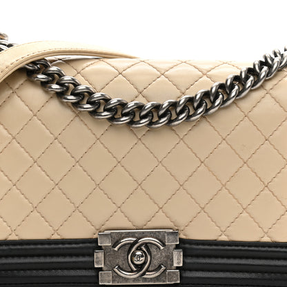 Chanel Lambskin Quilted Medium Boy Flap White Black 8 of 13