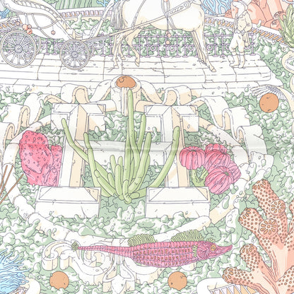Hermes Silk Vintage Ex Libris Atlantis Scarf 70 Gris Perle Rose Pale 2 of 5