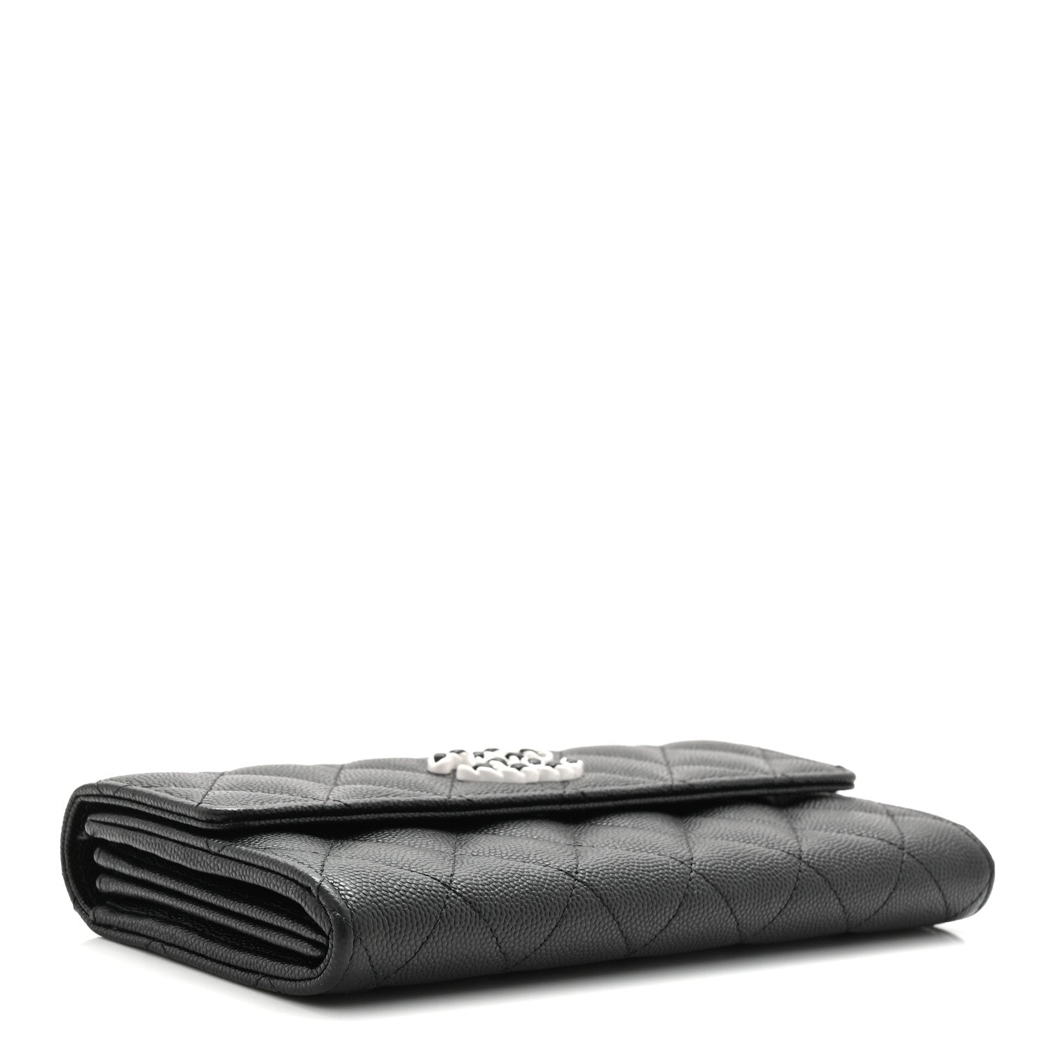 Chanel Caviar Quilted Chanel 19 Flap Wallet Black White 4 of 11