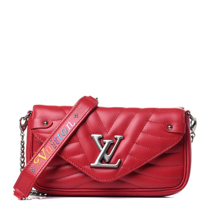Louis Vuitton Calfskin New Wave Chain Pochette Scarlet 1 of 10