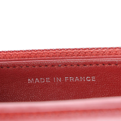 Chanel Lambskin Camellia Embossed Wallet On Chain WOC Dark Red 7 of 8