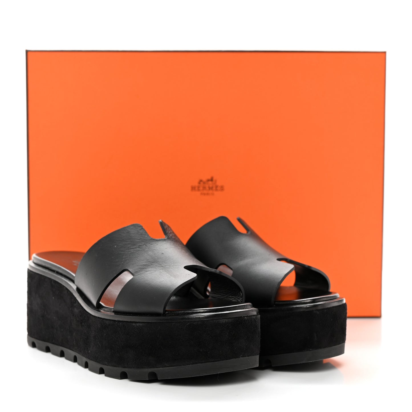 Calfskin Suede Eze 30 Sandals 36 Black