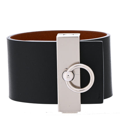 Hermes Chamonix Tadelakt Illusion Bracelet PM Black Fauve 1 of 5