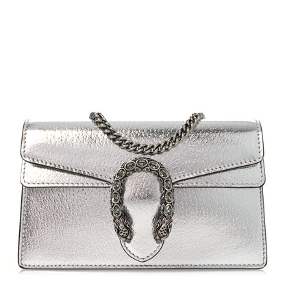 Gucci Metallic Calfskin Super Mini Dionysus Shoulder Bag Silver 1 of 10